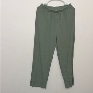 Open Edit Striped Wide-Leg Pants – Olive Green, Women’s M